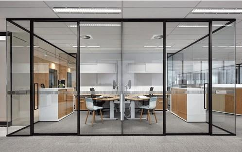 glass partition smart glass showing before and after states