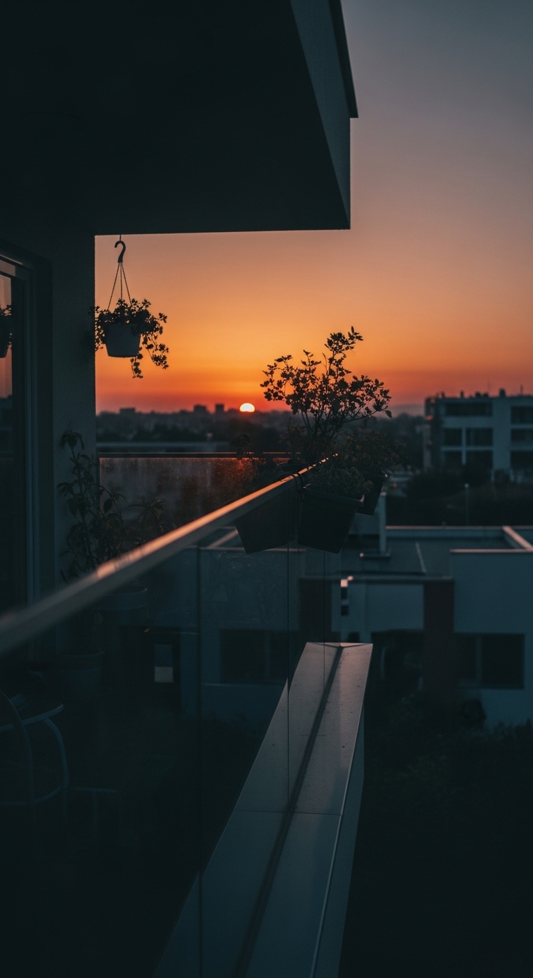 Balcony Glass Railings - Sunset View