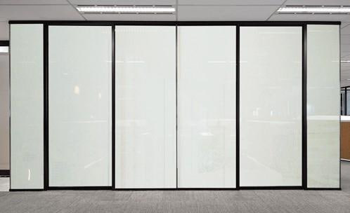 glass partition smart glass showing before and after states