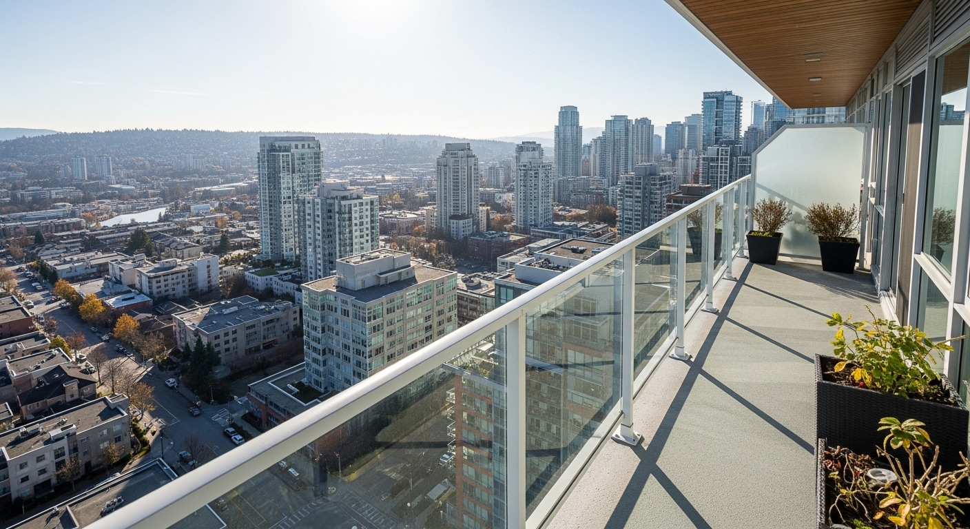 Balcony Glass Railings - City View