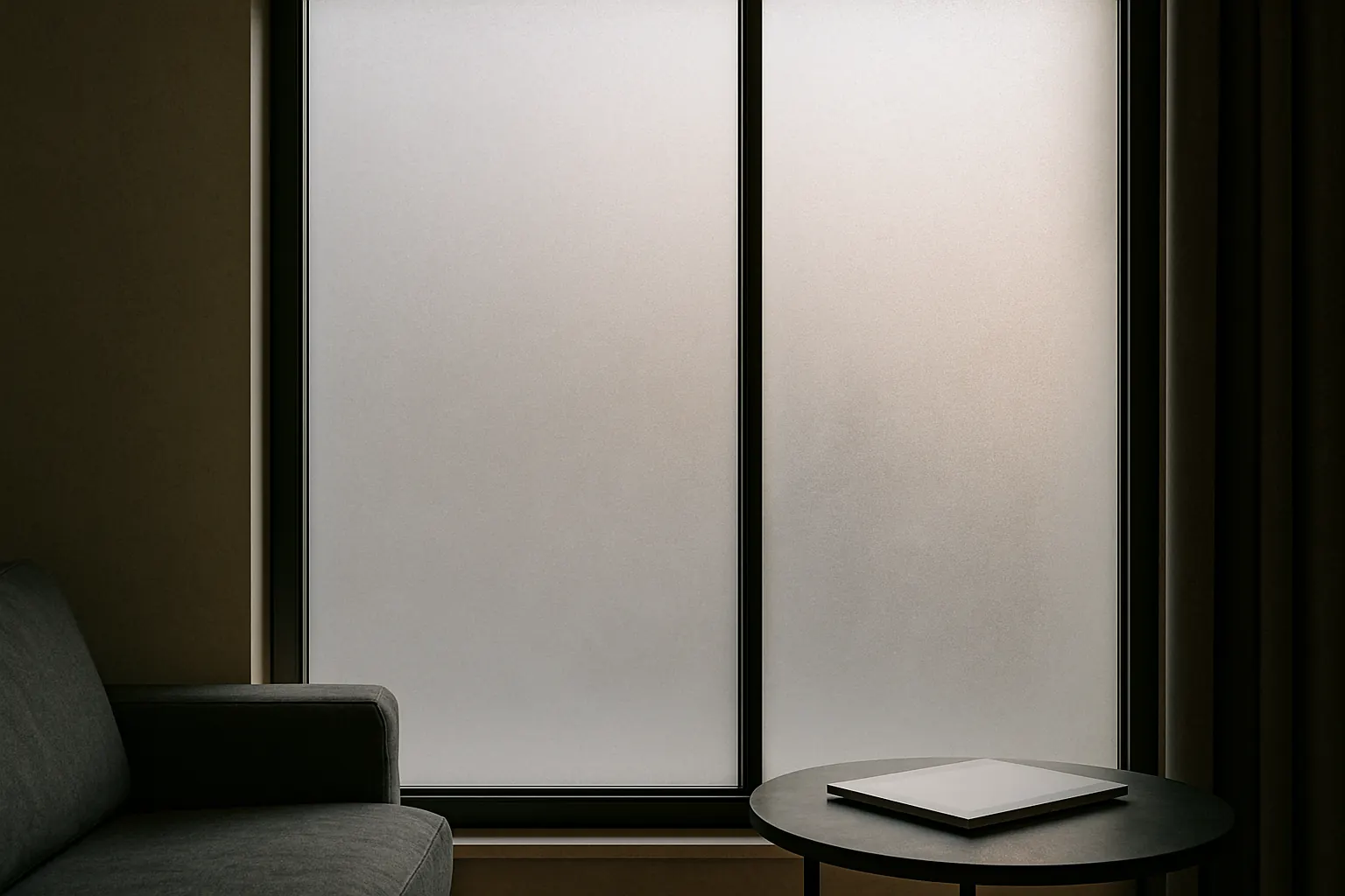 harsh glare entering clear glass window showing lack of privacy