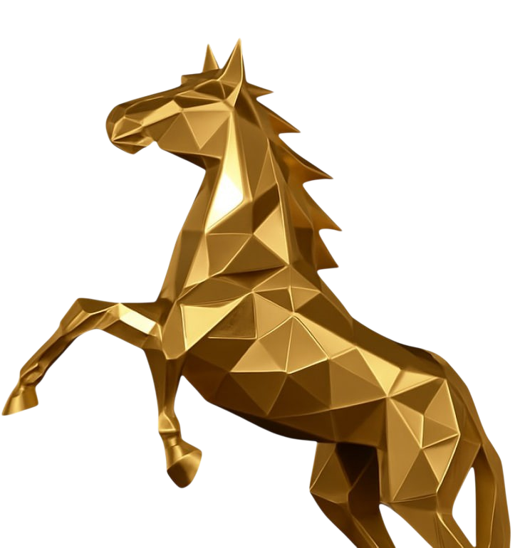 Auric Stallion Gold Horse Sculpture
