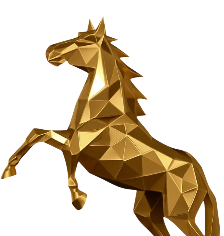 Auric Stallion Gold Horse Sculpture