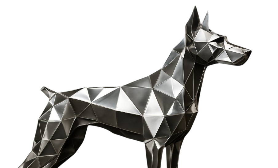 Sentinel-SS Stainless Dog Sculpture