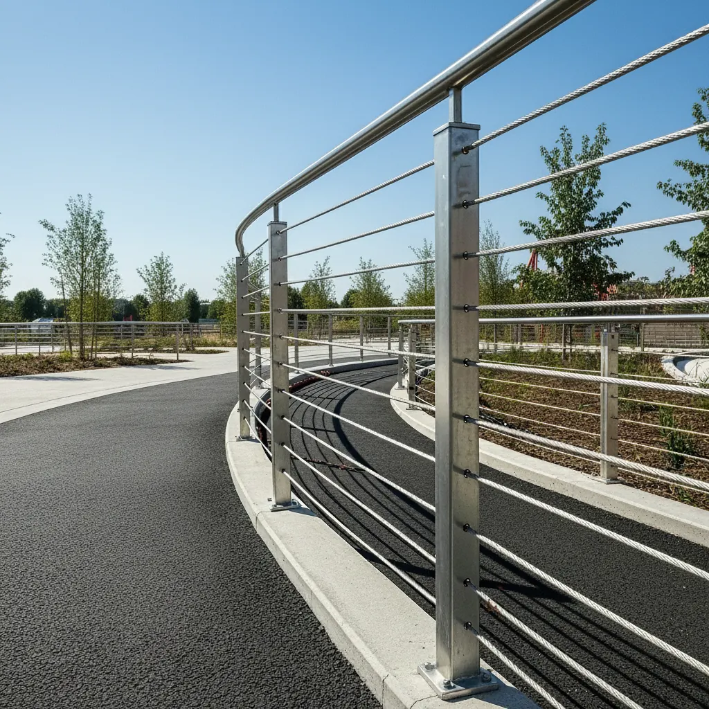 Common-area walkway guard railing for a mixed-use development by LOUEI Metal Arts