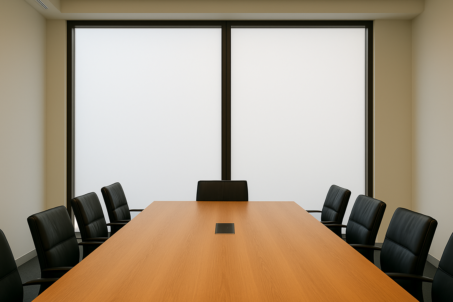 boardroom smart glass showing before and after states