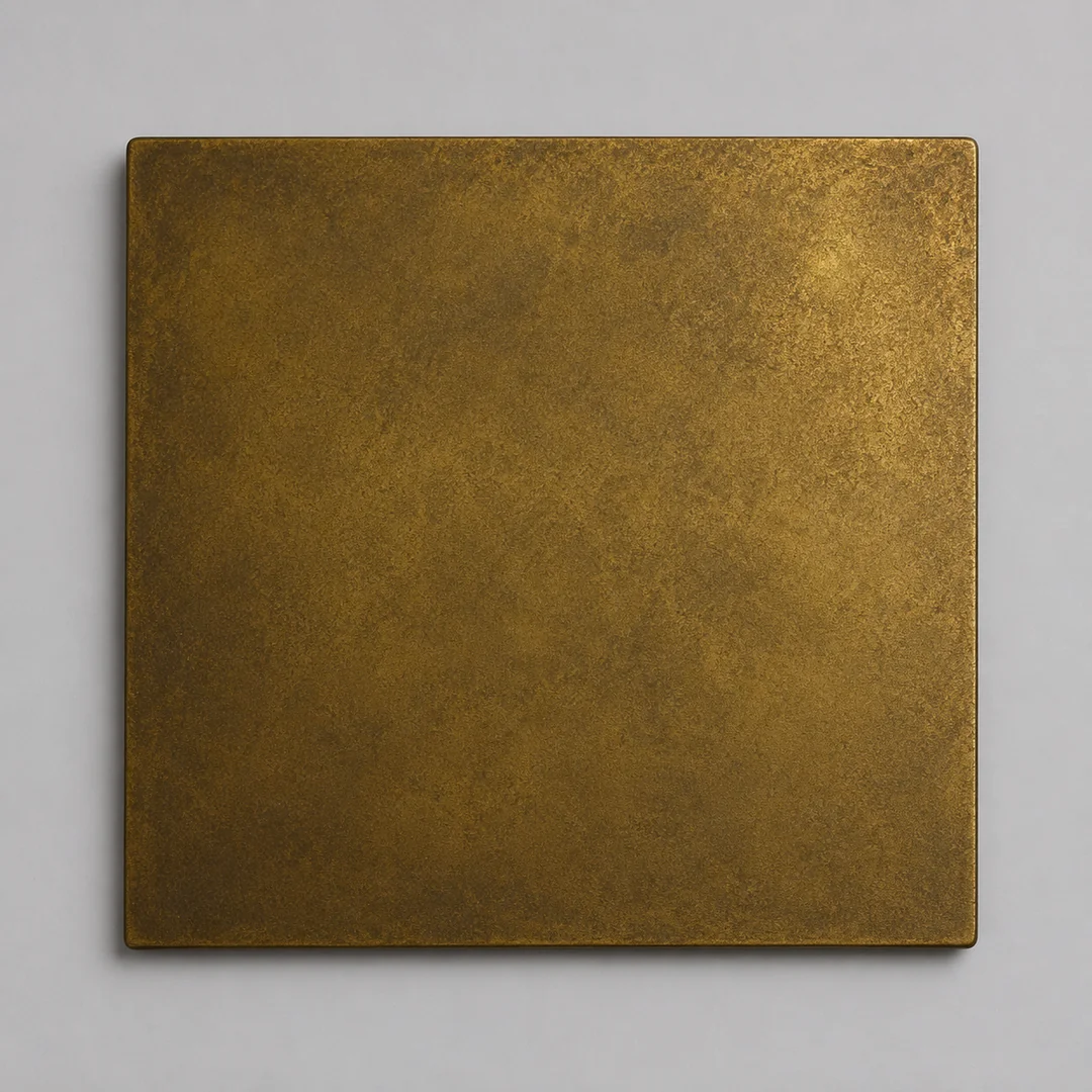 Antique Brass (Solid brass) gold railing finish swatch by LOUEI Metal Arts