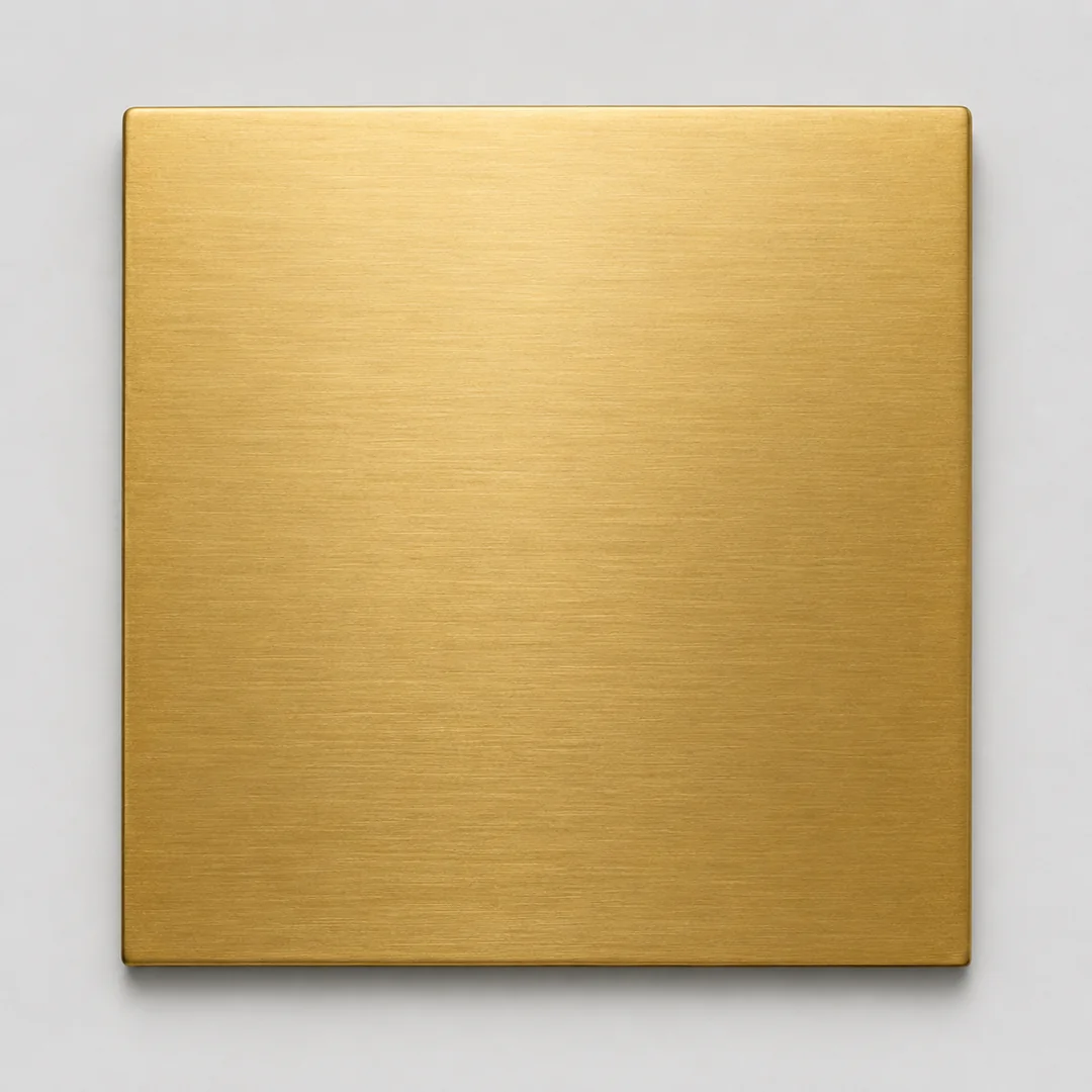Brushed / Satin Gold (Custom metallic) gold railing finish swatch by LOUEI Metal Arts