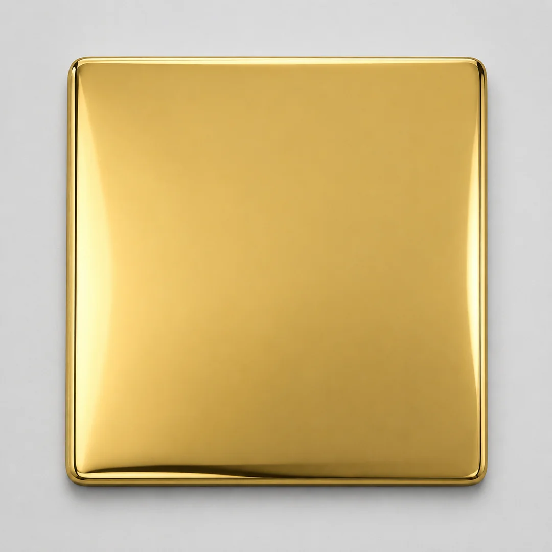 Polished Brass (Solid brass) gold railing finish swatch by LOUEI Metal Arts