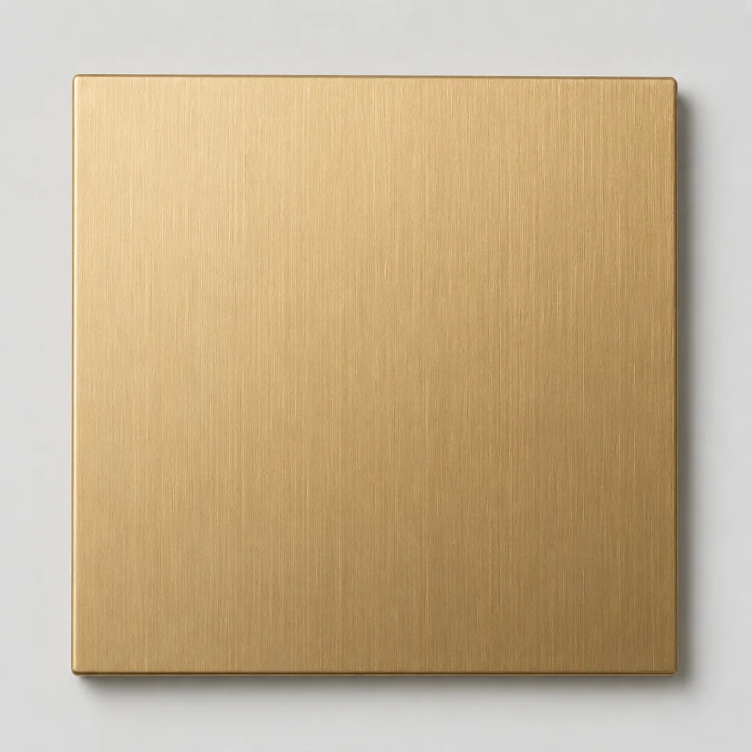 PVD Champagne Gold (PVD champagne) gold railing finish swatch by LOUEI Metal Arts