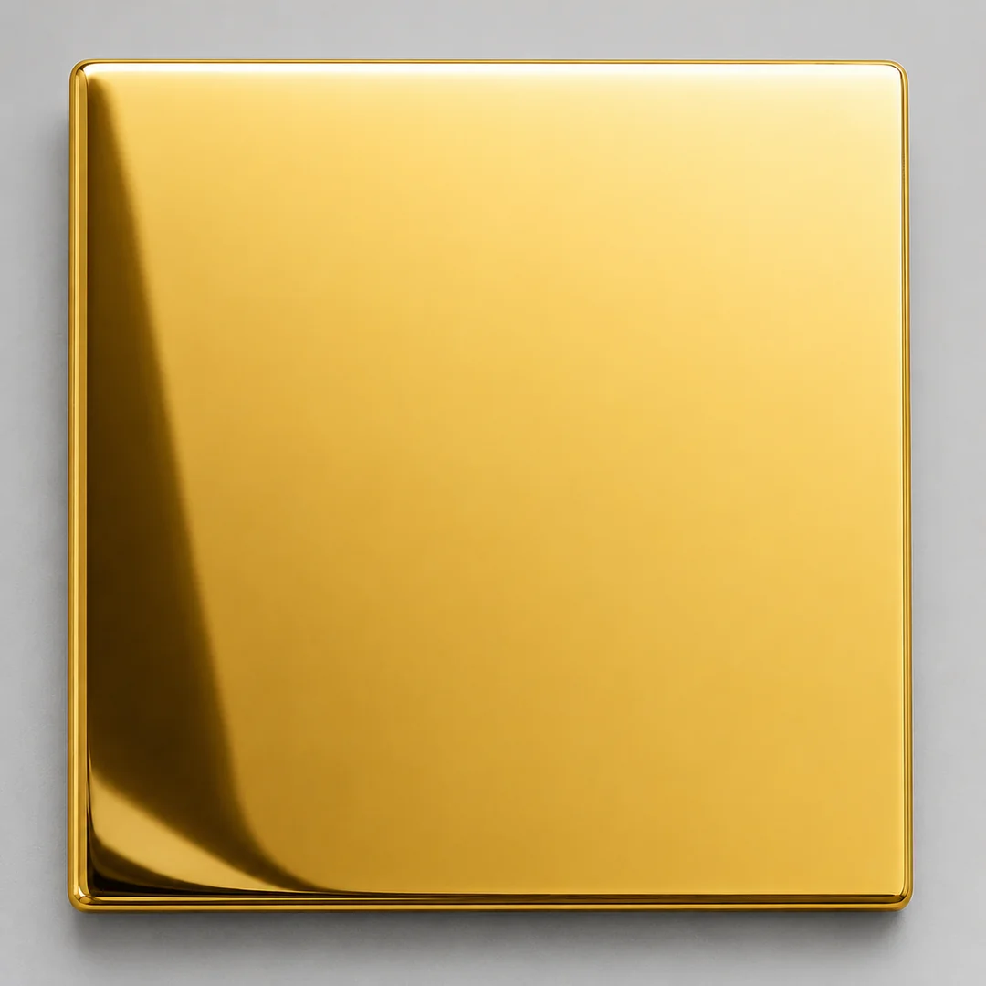 PVD Gold (Titanium nitride) gold railing finish swatch by LOUEI Metal Arts