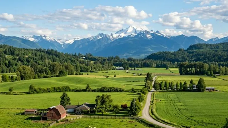 Beautiful natural landscape in Langley, British Columbia.